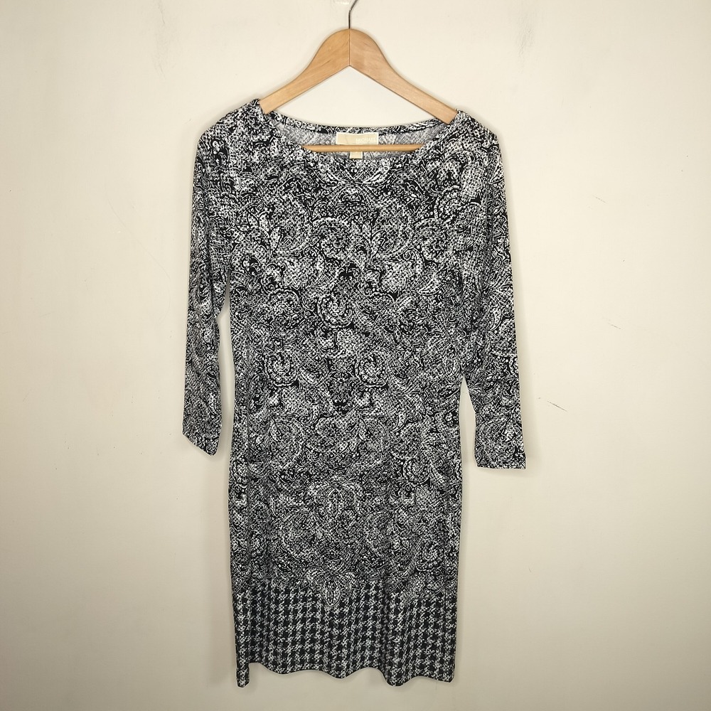 Michael‎ Kors Stretch Dress Paisley Floral Long Sleeve
